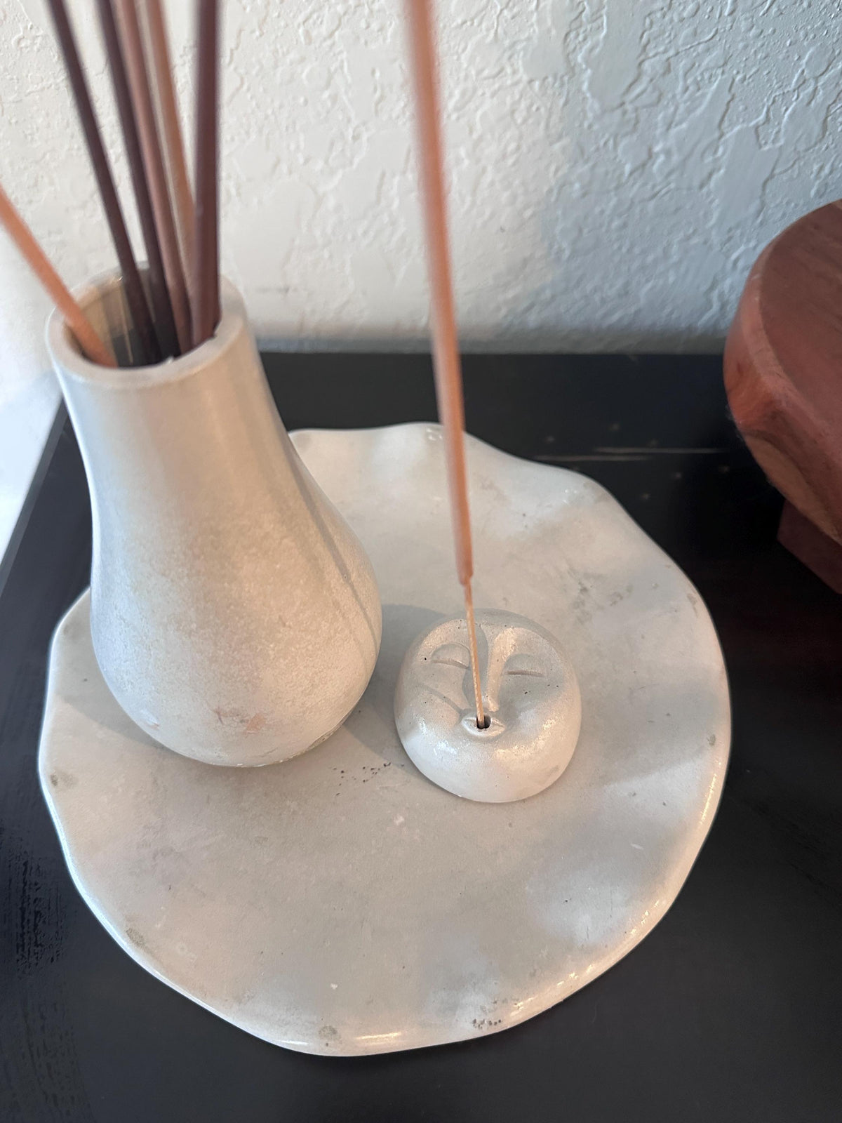 Ceramic Incense Holder Set, Handmade Ash Catcher Tray, Zen Home Decor, Meditation Gift