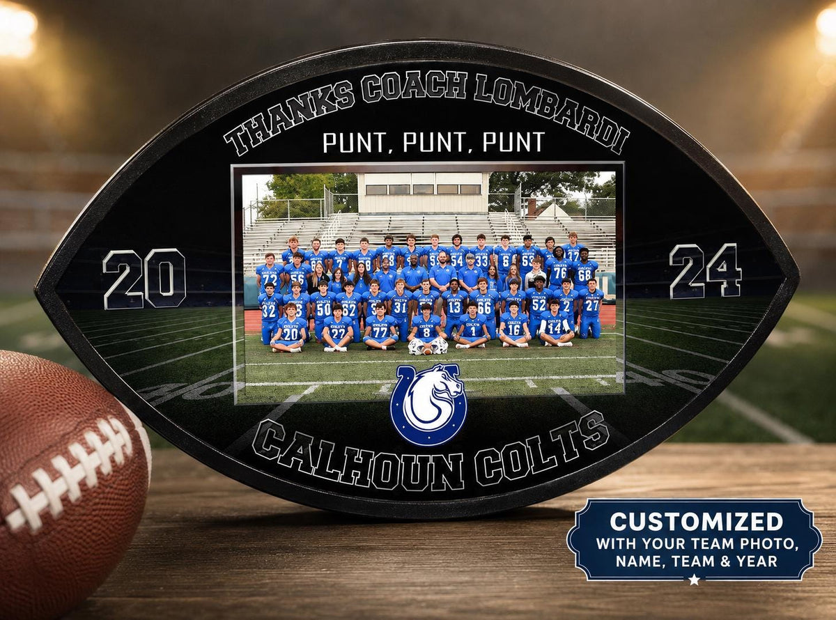 Personalized Football Coach Gift, Custom Football Team Photo Plaque, Coach Appreciation Gift, End of Season Team Gift, senior plaque