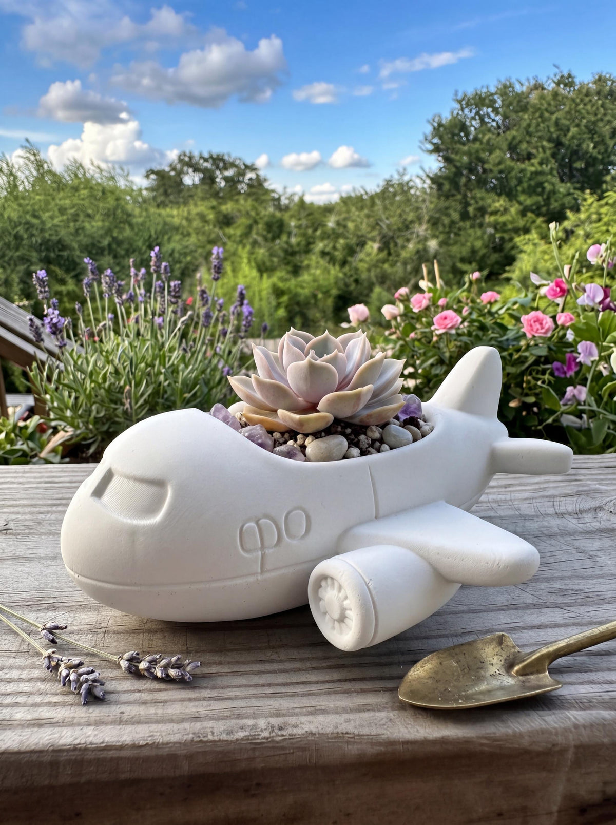 Ceramic Resin Airplane Planter for Succulents, Unique Aviation Plant Pot, Airplane Gift, Desk Decor. Mini  planters