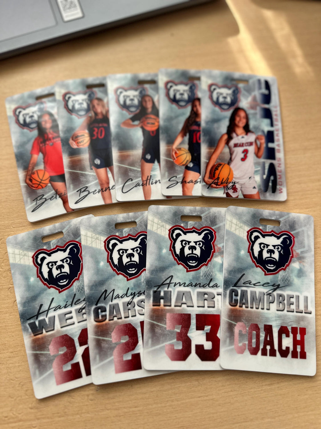 Personalized Sports Bag Tag, Custom Athlete Luggage Tag, Team Name & Number