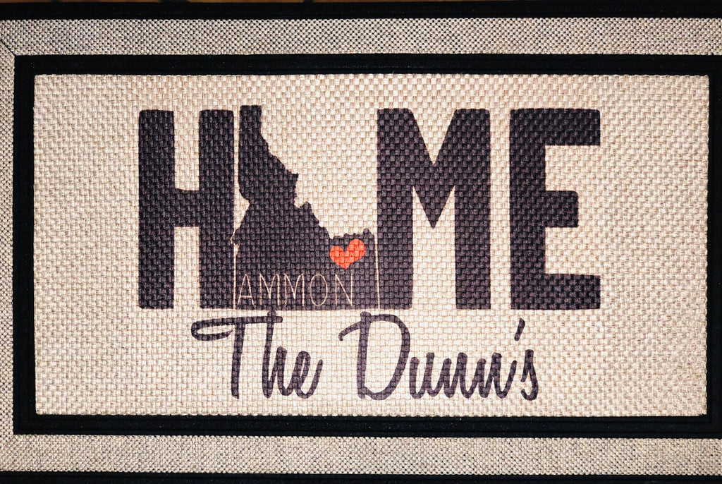 Personalized State & City Doormat, Custom Home Welcome Mat