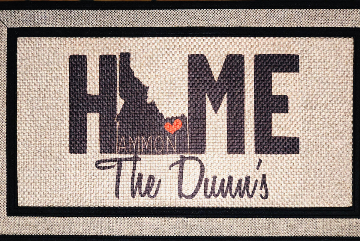Personalized State & City Doormat, Custom Home Welcome Mat