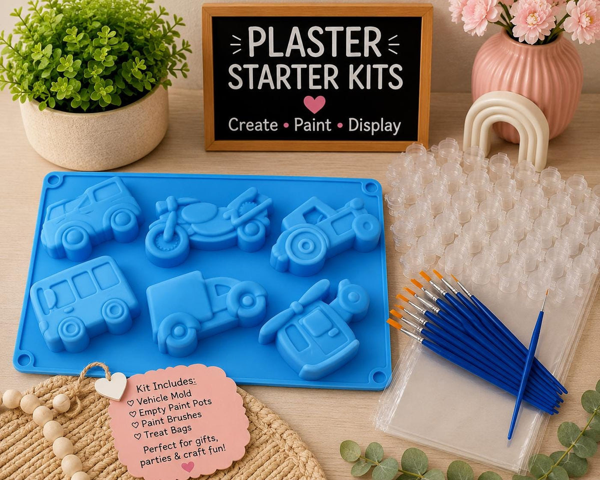 Transportation Vehicles DIY Plaster Starter Kit. Create your own party favors.