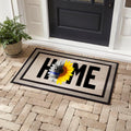 Personalized Thin Blue Line Sunflower Doormat, Housewarming Gift
