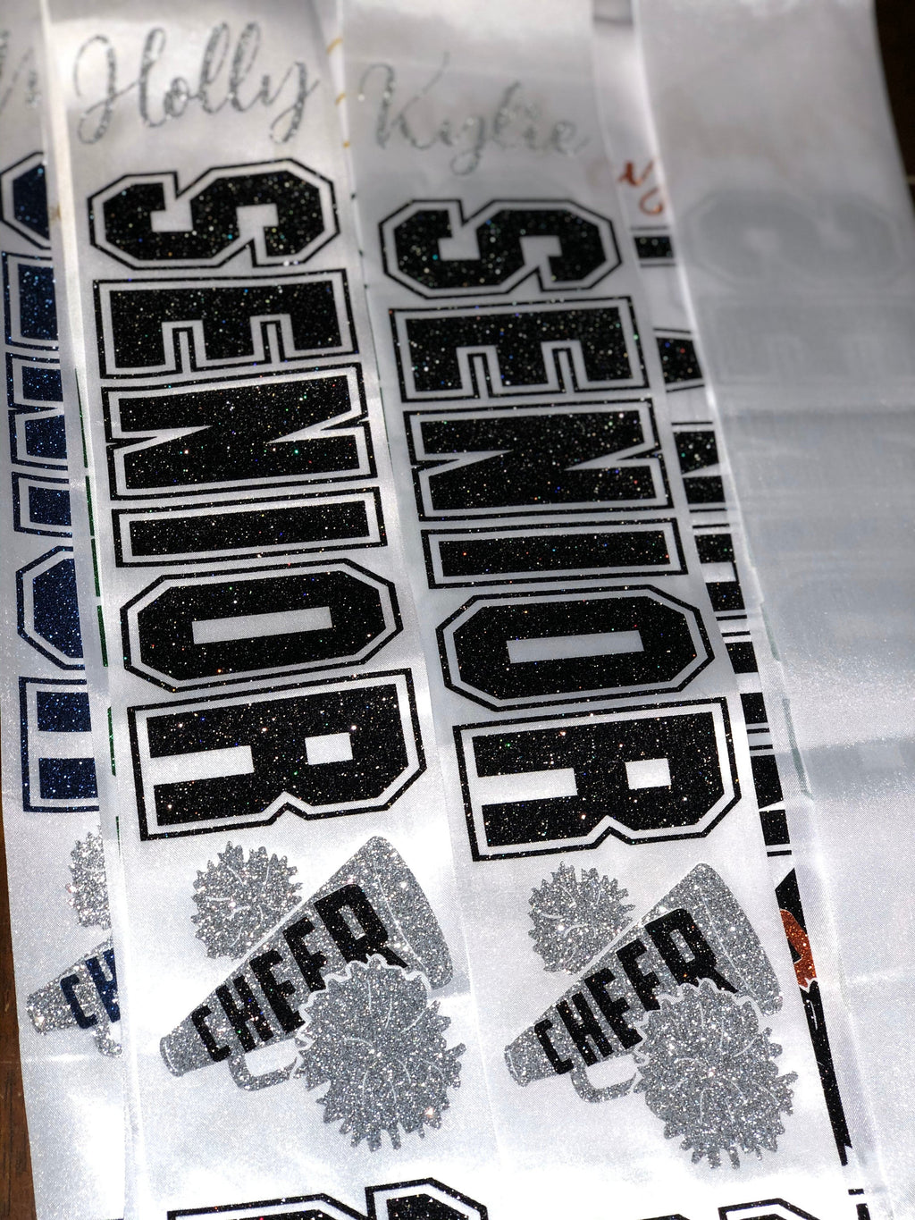 Customizable Glitter Senior Sash – Cheer, Sport, Graduation
