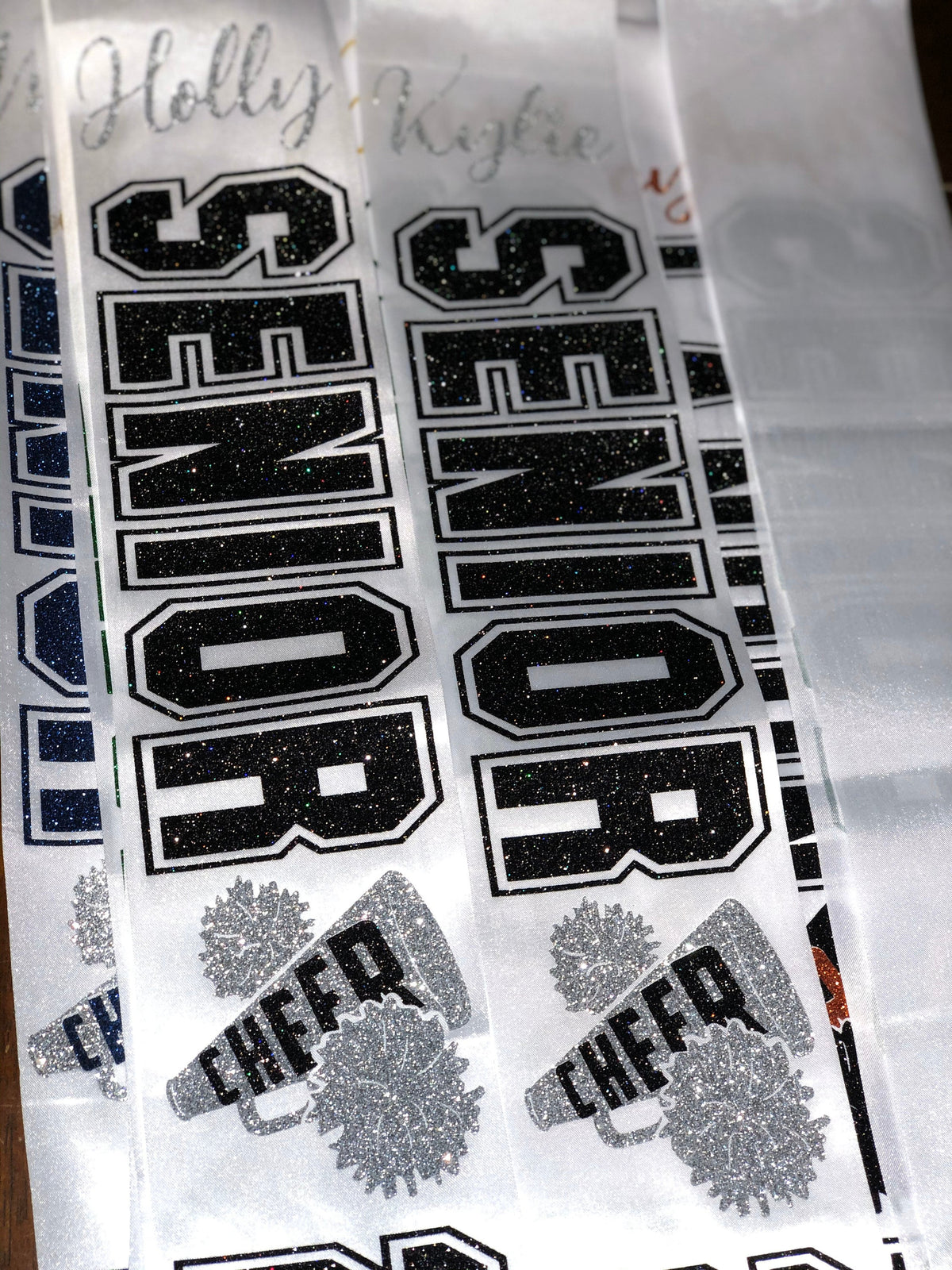 Customizable Glitter Senior Sash – Cheer, Sport, Graduation
