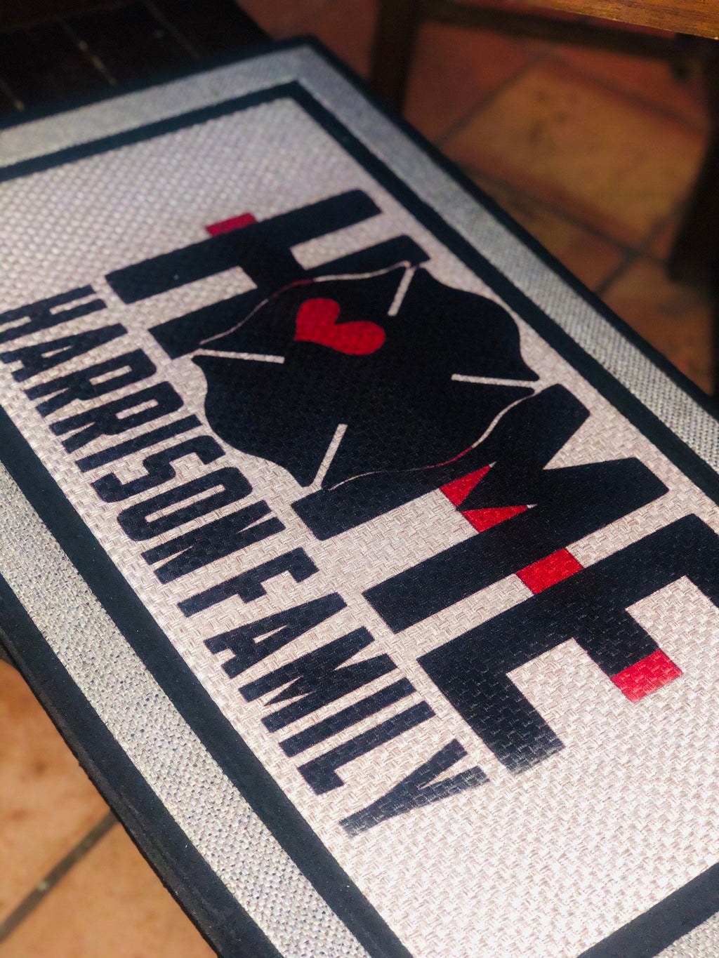 Firefighter Thin Red Line Doormat, Personalized Housewarming Gift