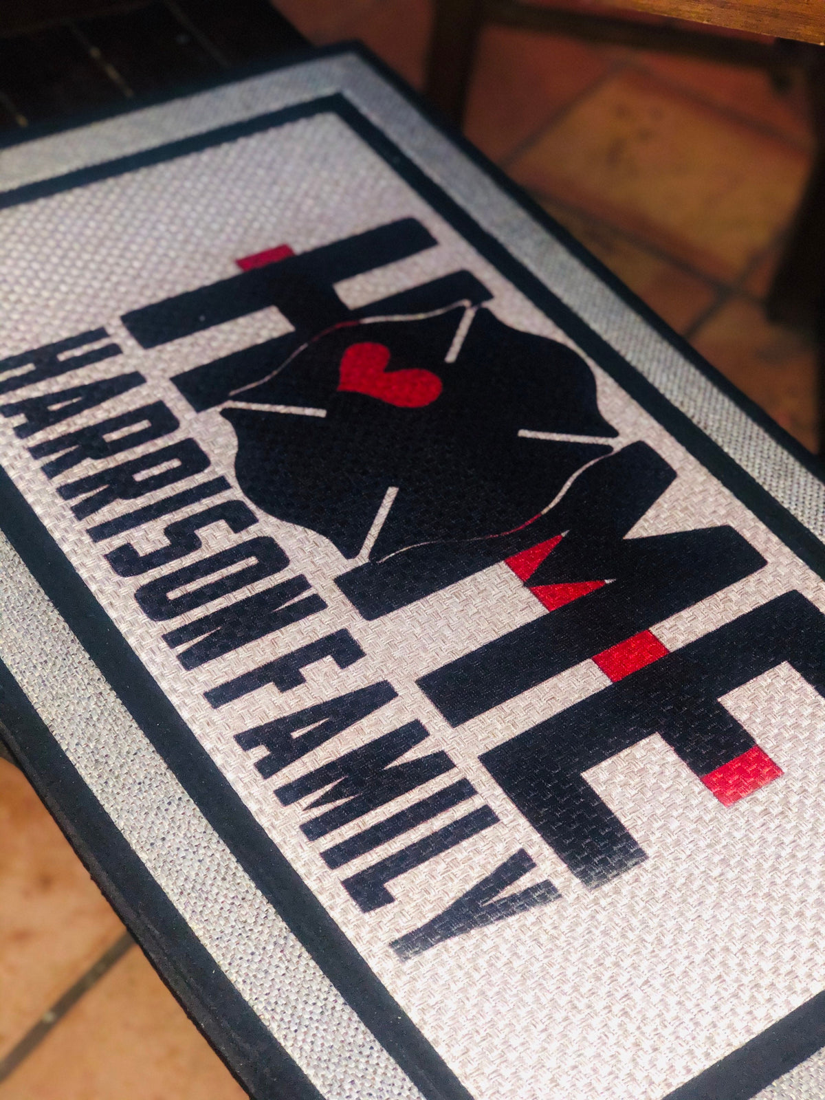 Firefighter Thin Red Line Doormat, Personalized Housewarming Gift