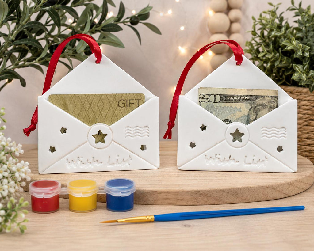 Paint Your Own Money Gift Envelope Holder Ornament, Ceramic Resin Money Holder, DIY Gift Card Holder, Cash Gift Holder, Christmas Ornament