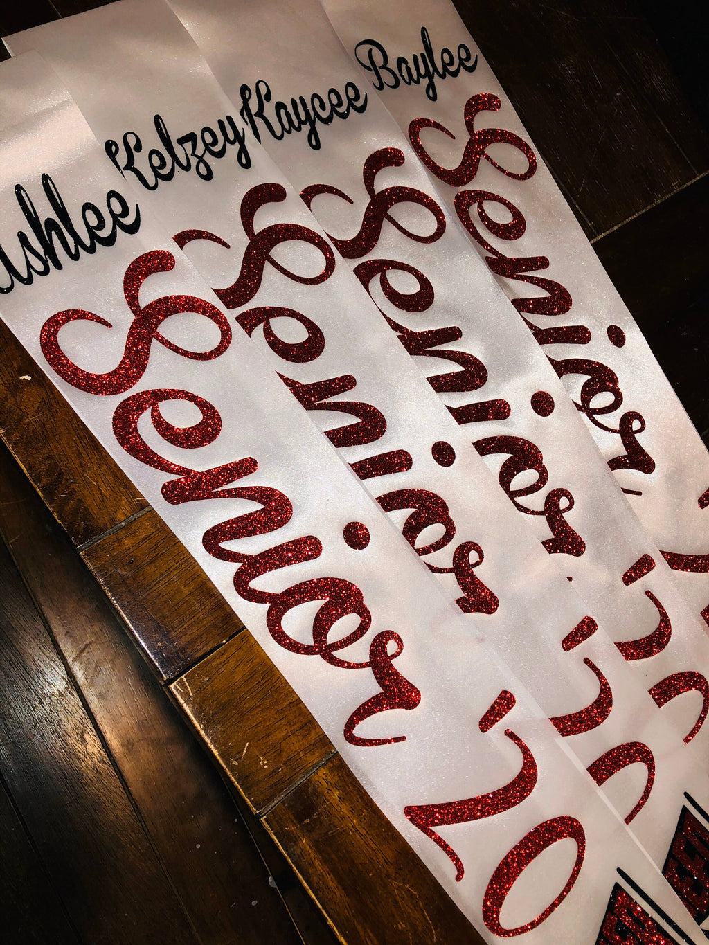 Senior Sashes for any sport or occasion. Glitter sashes