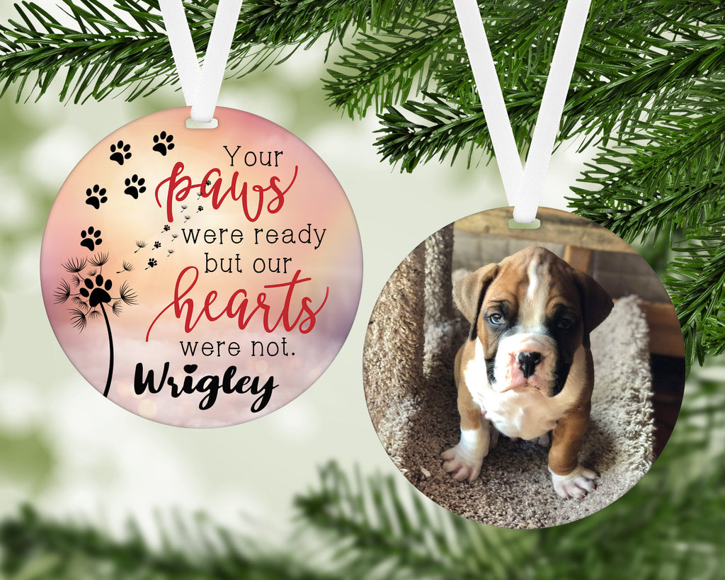 Custom Pet Memorial Ornament, Dog Cat Remembrance, Photo Option
