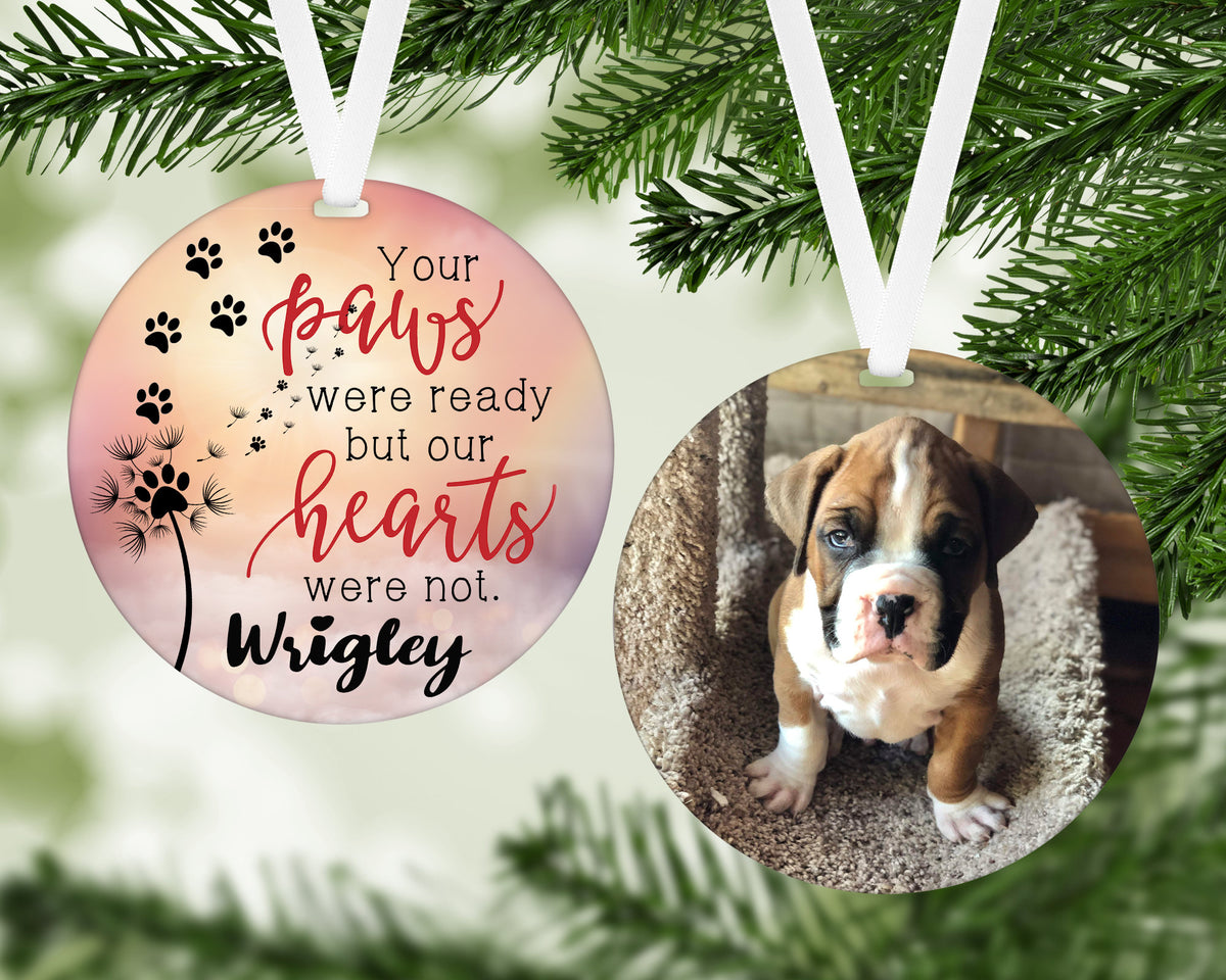 Custom Pet Memorial Ornament, Dog Cat Remembrance, Photo Option