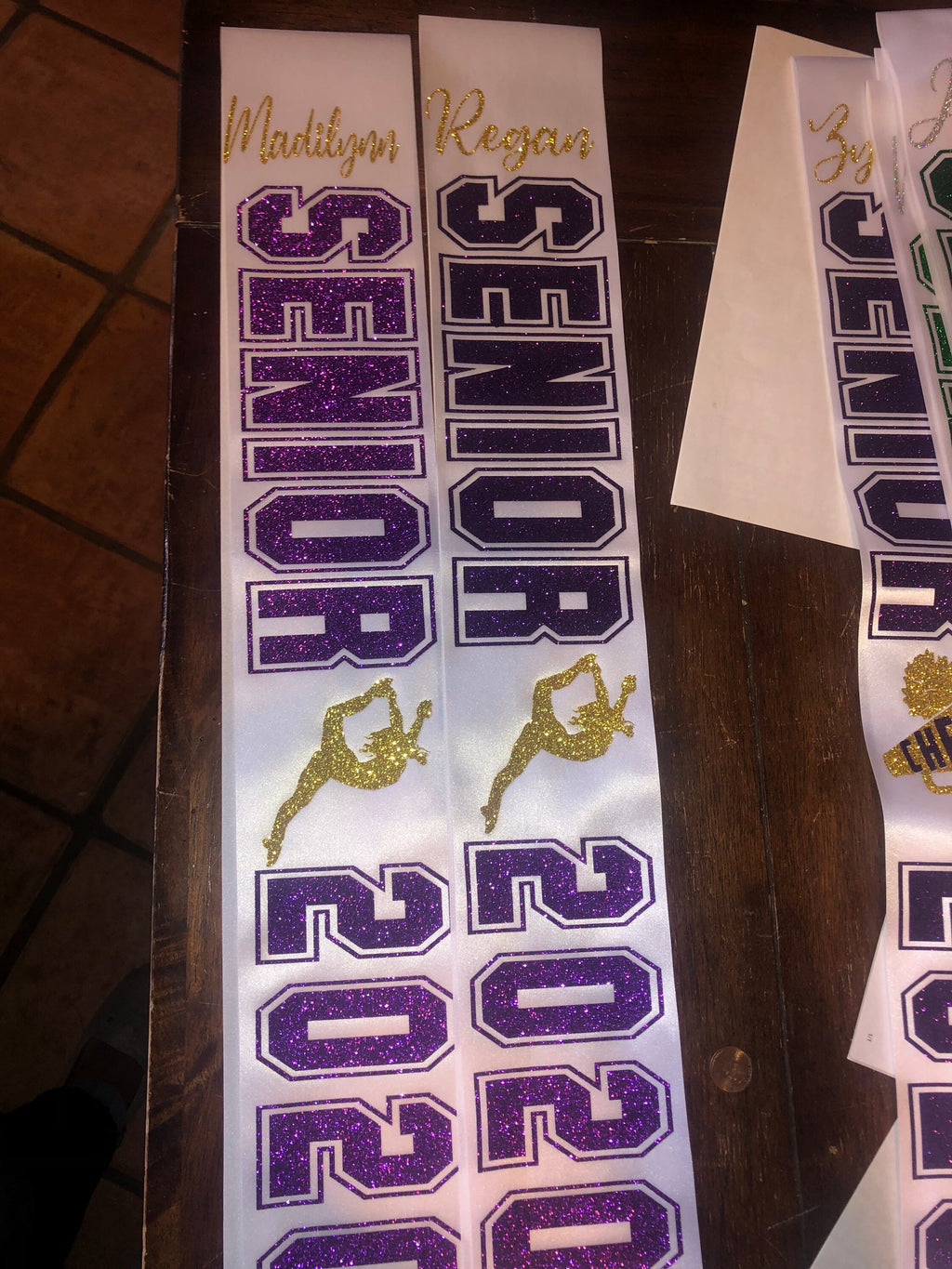Senior Sashes - Dance sashes. Leaping Dancer. Customized sash for any occasion. Glitter sashes