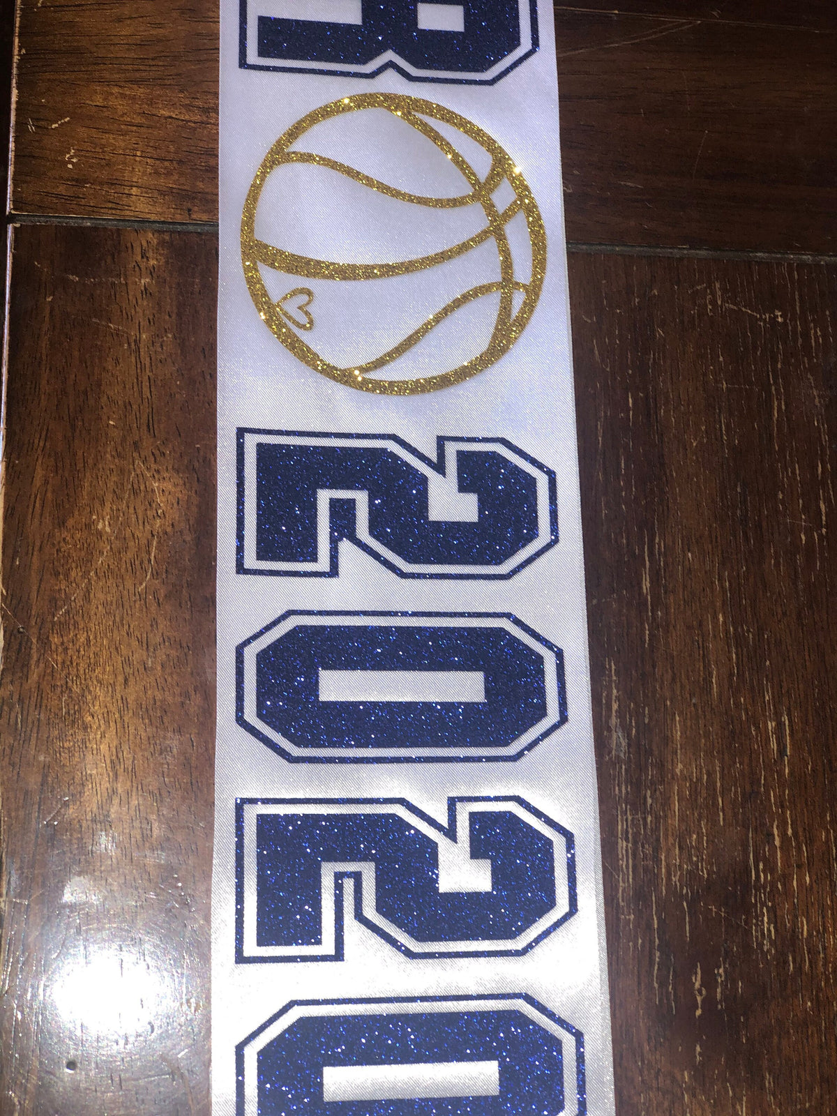 Personalized Basketball Senior Sash, Glitter HTV, Custom Sport Icon