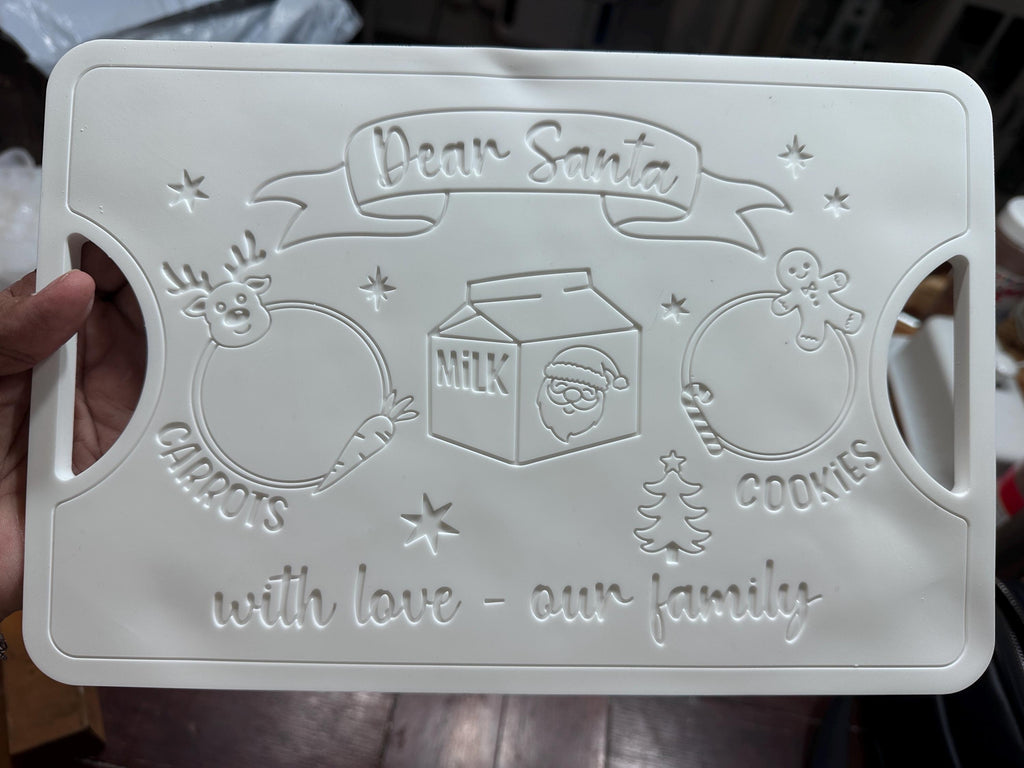 Paint Your Own Santa Cookie Tray, DIY Christmas Eve Craft, Kids Holiday Activity