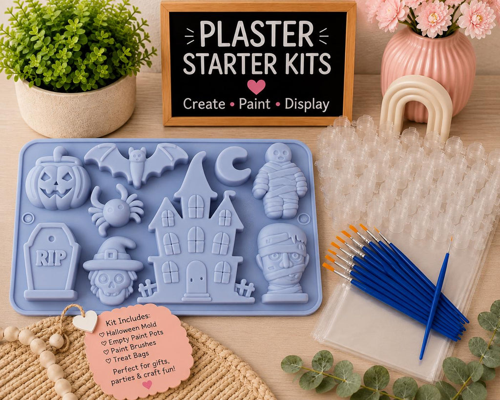Halloween DIY Plaster Starter Kit. Create your own party favors.