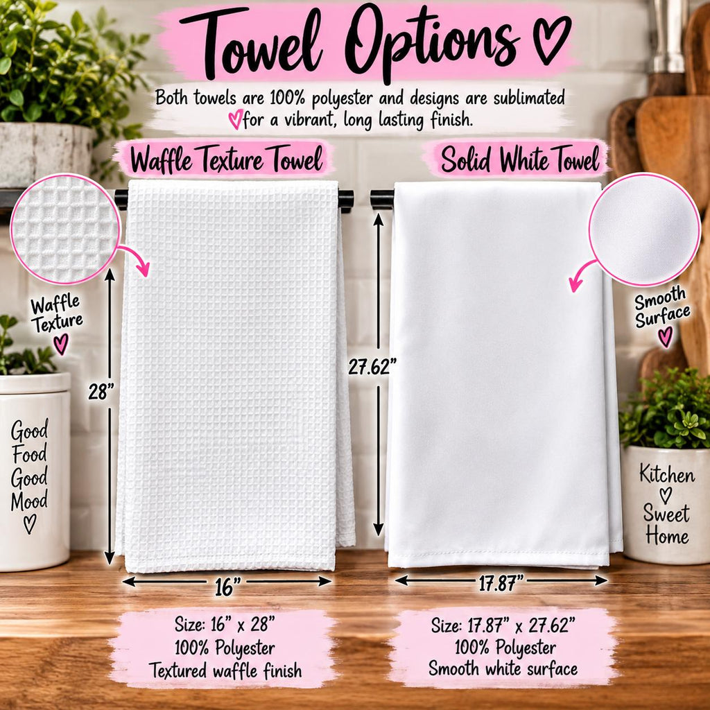 Funny Kitchen Towel, Waffle Weave Kitchen Towel, Decorative Dish Towel, Farmhouse Kitchen Decor, Funny Gift, Multiple Designs