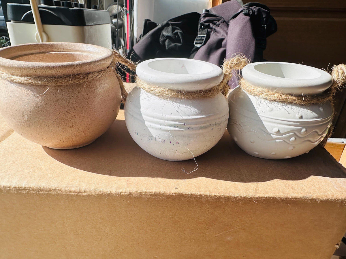 Mini Cement Pots, Small Planters, Succulent Pots, Concrete Planters, Boho Home Decor, Rustic Plant Pots, Handmade Gift
