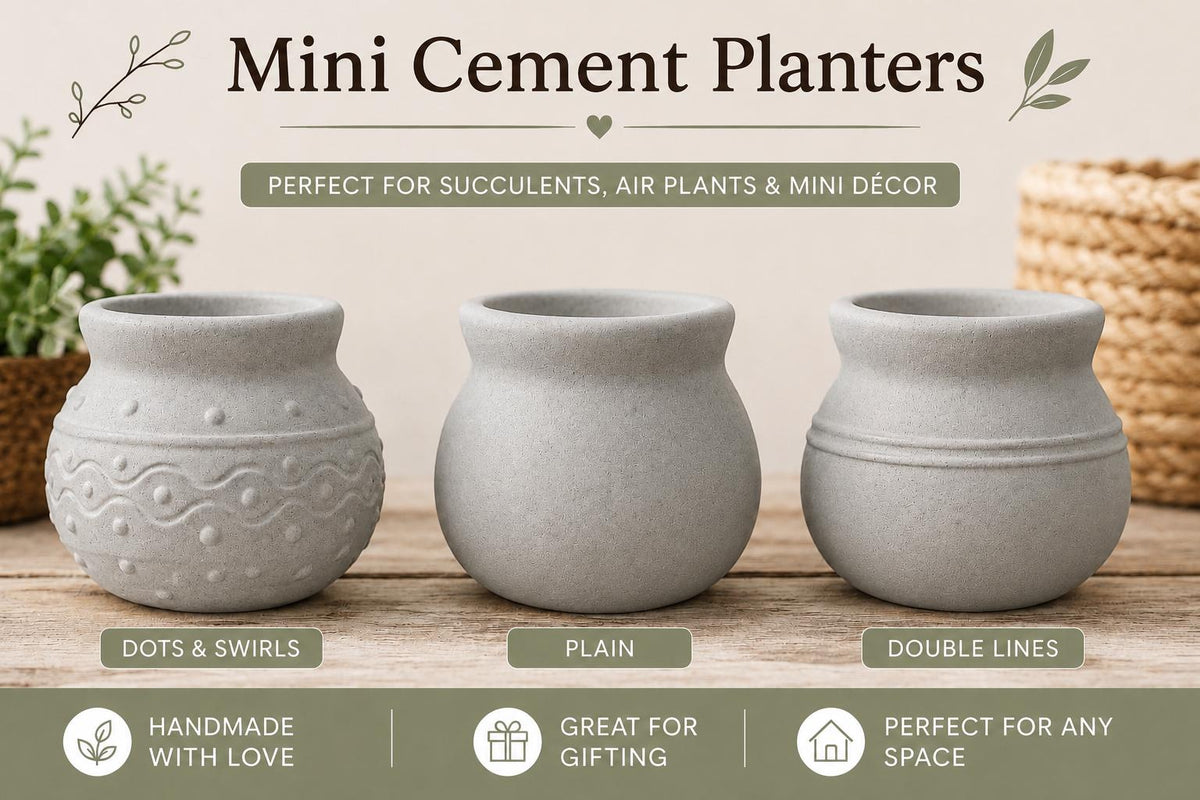 Mini Cement Pots, Small Planters, Succulent Pots, Concrete Planters, Boho Home Decor, Rustic Plant Pots, Handmade Gift
