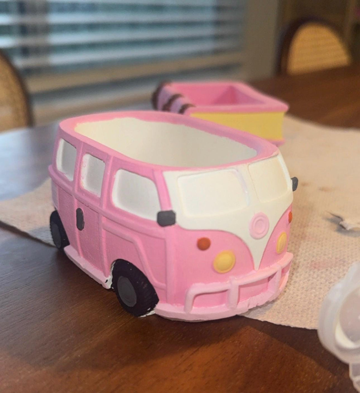 Ceramic Resin Mini Camper Bus Planter- Paint Your Own Masterpiece. Succulent planter
