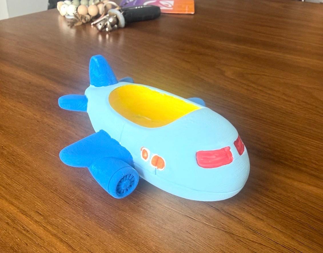 Ceramic Resin Airplane Planter for Succulents, Unique Aviation Plant Pot, Airplane Gift, Desk Decor. Mini  planters