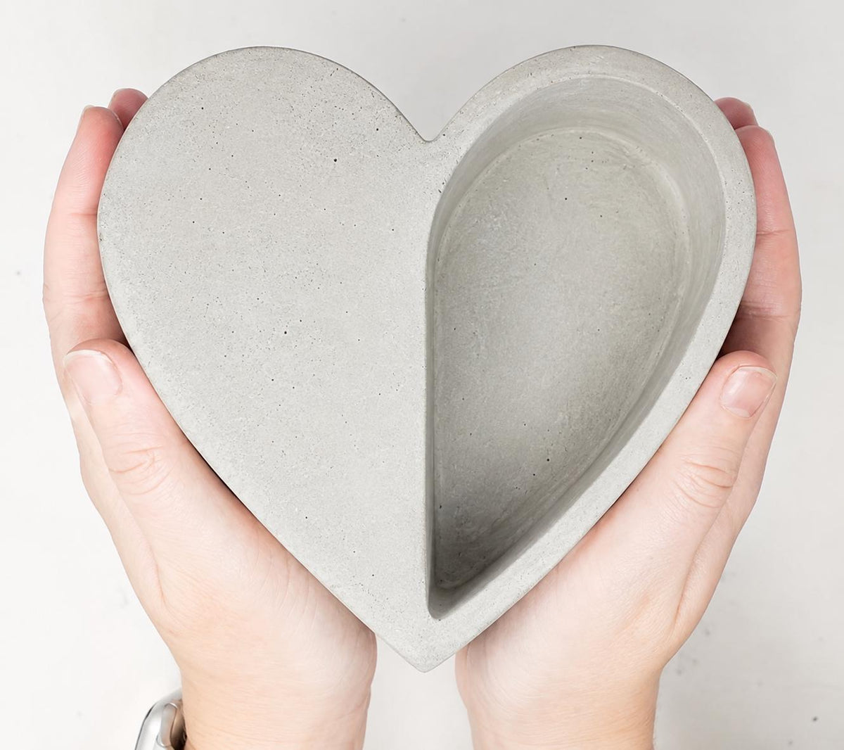 Cement Heart Planter, Half Heart Succulent Planter, Concrete Plant Pot, Modern Home Decor
