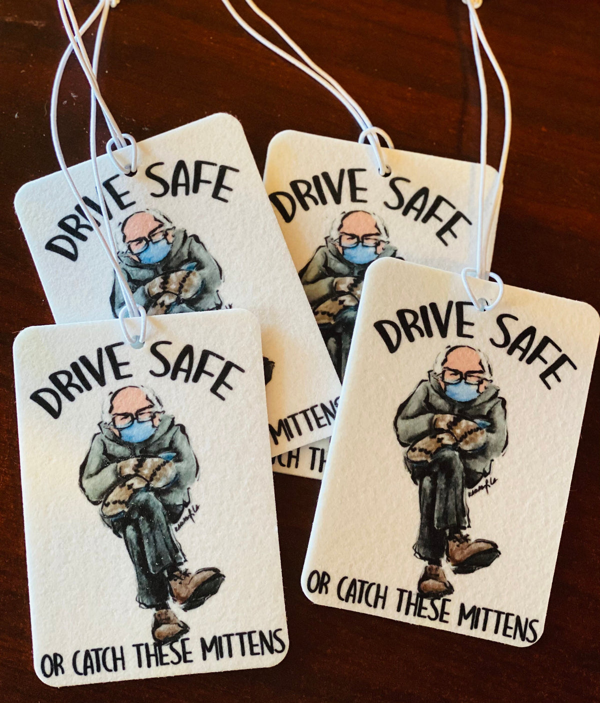 Bernie Sanders Mitten Car Freshener, Funny Auto Accessory