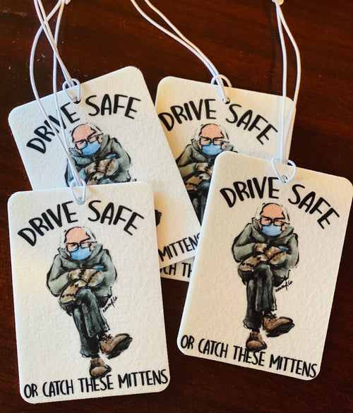 Bernie Sanders Mitten Car Freshener, Funny Auto Accessory