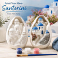 Mini Santorini Paint Your Own Kit, DIY Greek Village Craft, Santorini Town Figurine, Mediterranean Decor, Travel Lover Gift