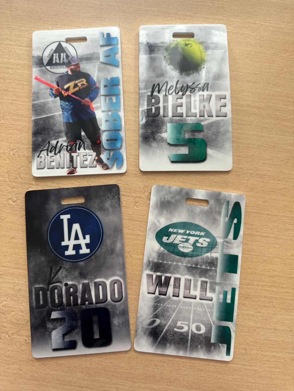 Personalized Sports Bag Tag, Custom Athlete Luggage Tag, Team Name & Number