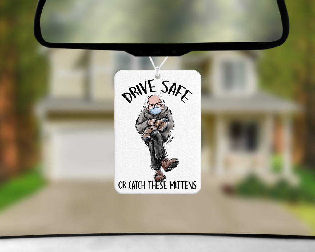 Bernie Sanders Mitten Car Freshener, Funny Auto Accessory
