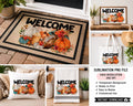 Fall Welcome Sublimation PNG, Pumpkin Football Floral Design, Autumn Porch Sign , doormat and much more. Digital Download