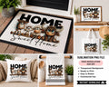 Home Sweet Home Sublimation PNG, Farmhouse Animals, Highland Cow PNG, Farm Animal , Welcome Home Doormat