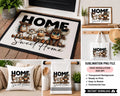 Home Sweet Home Sublimation PNG, Farmhouse Animals, Highland Cow PNG, Farm Animal , Welcome Home Doormat