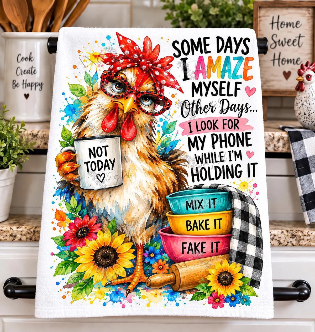 Funny Chicken Sublimation PNG, Crazy Chicken Kitchen Design, Farmhouse Chicken PNG, Funny Farmhouse Saying, Chicken Lady Digital Download