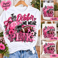Breast Cancer Football PNG, In October We Wear Pink PNG, Pink Football Sublimation Design, Breast Cancer Awareness Shirt Design