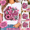 Breast Cancer Texas Sublimation PNG, She’s a Fighter I Can Tell, Pink Ribbon PNG, Breast Cancer Awareness Shirt Design, Texas Cancer PNG