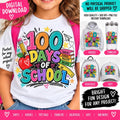 100 Days of School PNG, 100th Day of School Shirt Design, Teacher Classroom PNG, School Sublimation Design, Kids School PNG