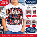 100 Days of School Baseball PNG, 100th Day School Shirt Design, Baseball School PNG, Sports Sublimation Design, Student Shirt PNG