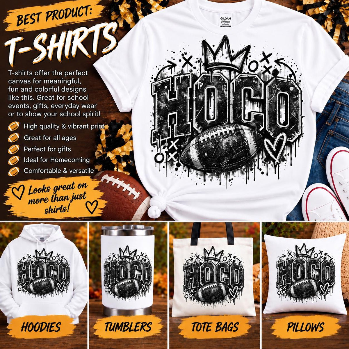 HOCO Football Png, Homecoming Png, Football Sublimation Design, Grunge HOCO Shirt PNG, Homecoming Shirt Design, Game Day Download