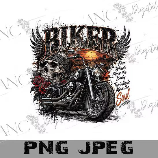 Biker Sublimation PNG, Motorcycle Skull PNG, Biker Shirt Design, Motorcycle Rider PNG, Skull Motorcycle Digital Download