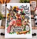 Crazy Farm Animals Sublimation PNG, Funny Kitchen Towel Design, Good Food Good Mood PNG, Farmhouse Kitchen Sublimation, Farm Animal PNG