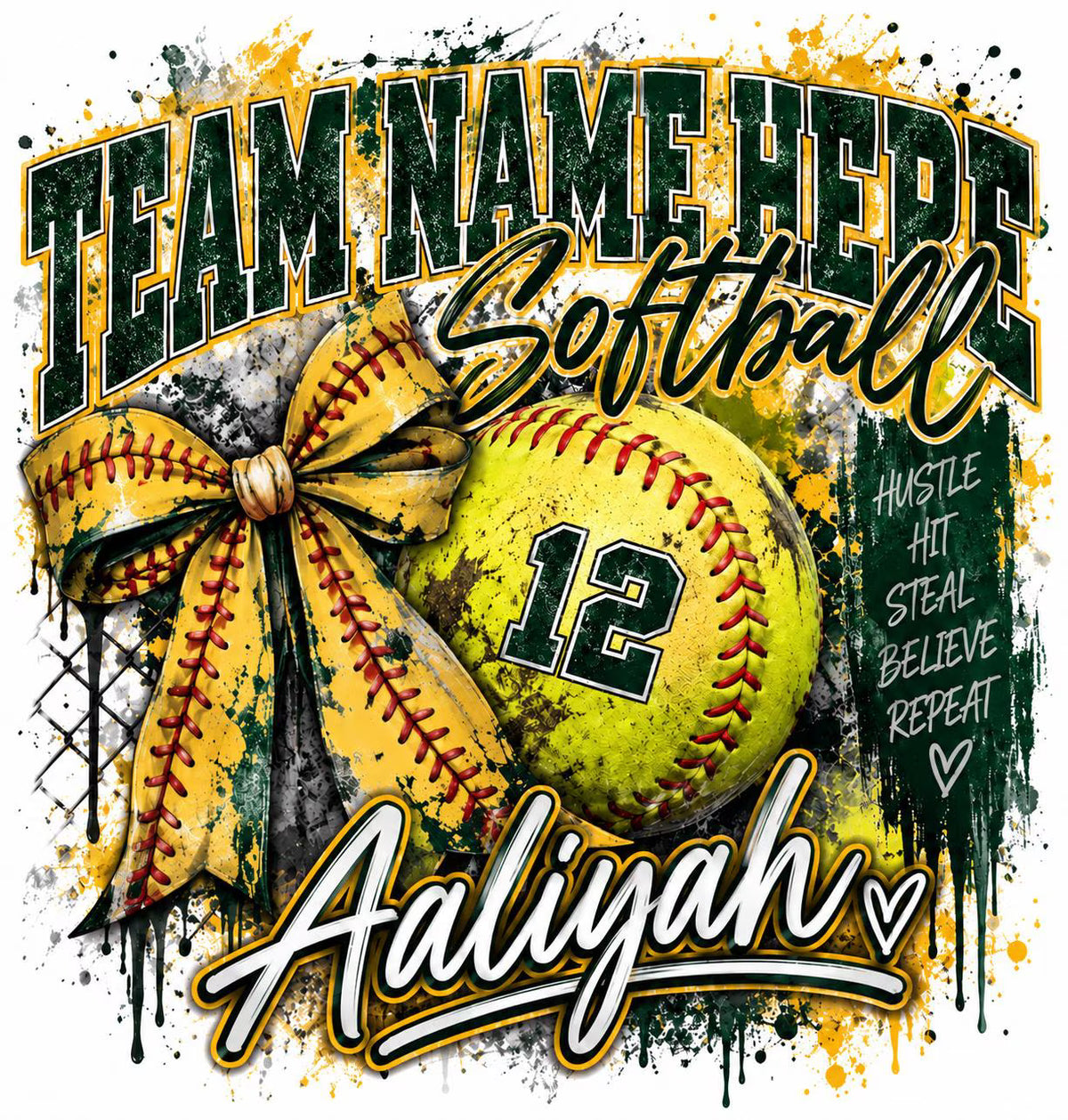 Custom Softball Digital Download, Personalized Team Shirt PNG, Softball Player Name Number Design, Customized Digital Download