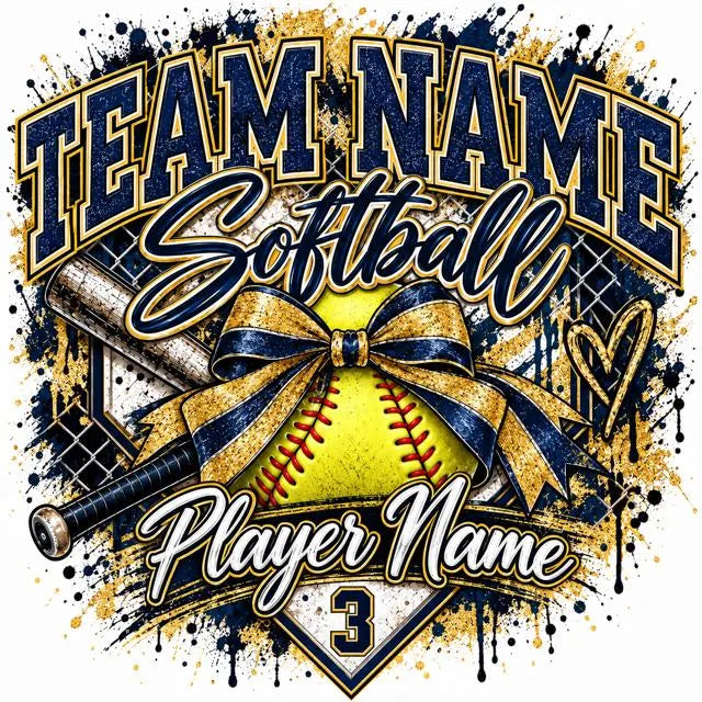 Custom Softball Digital Download, Personalized Team Shirt PNG, Softball Player Name Number Design, Customized Digital Download