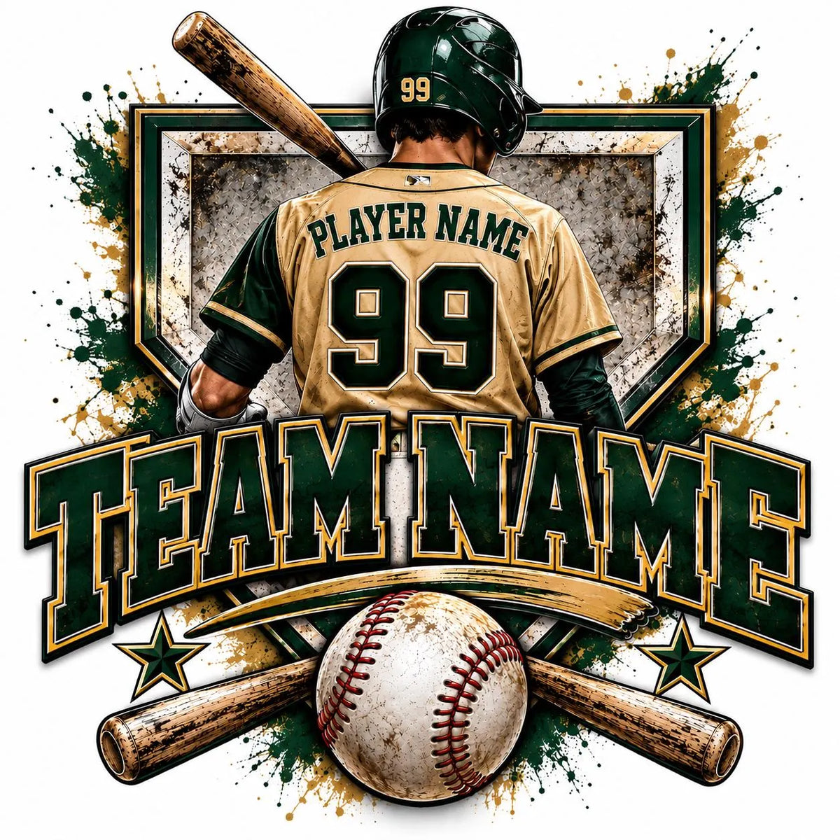 Custom Baseball Digital Design | Personalized Baseball PNG | Team Name Player Name Number | Baseball Sublimation Design