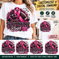 Custom Football Breast Cancer Awareness PNG | Personalized Team Name Player Name & Number | Pink Ribbon Football Sublimation Design
