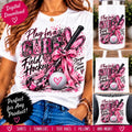 Field Hockey Breast Cancer Awareness PNG, Play for a Cure Sublimation, Pink Ribbon Field Hockey PNG, Pink Out Digital Download