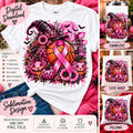 Breast Cancer Basketball PNG, Halloween Pink Out Sublimation, Pink Ribbon Basketball PNG, Witch Pumpkin Design, October Digital Download