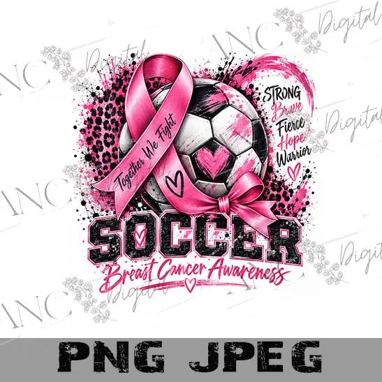 Breast Cancer Soccer Sublimation PNG, Pink Ribbon Soccer Mom Design, Breast Cancer Awareness Shirt Design, Soccer Player PNG