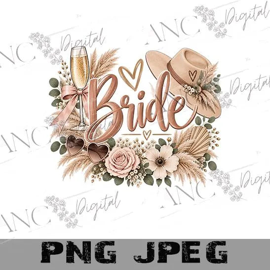 Bride Bridal Squad PNG Bundle, Boho Bride PNG, Bridal Party Sublimation Design, Bride Tribe PNG, Bachelorette Shirt Design, Wedding